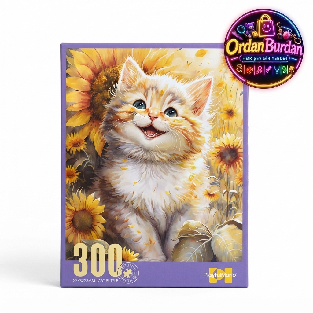 Günəbaxanlı Pişik Art Puzzle (300 Parça)